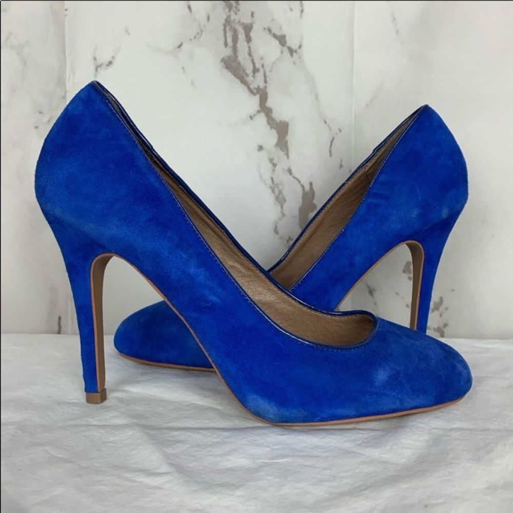 Aldo Suede Royal Blue Slip On Heels